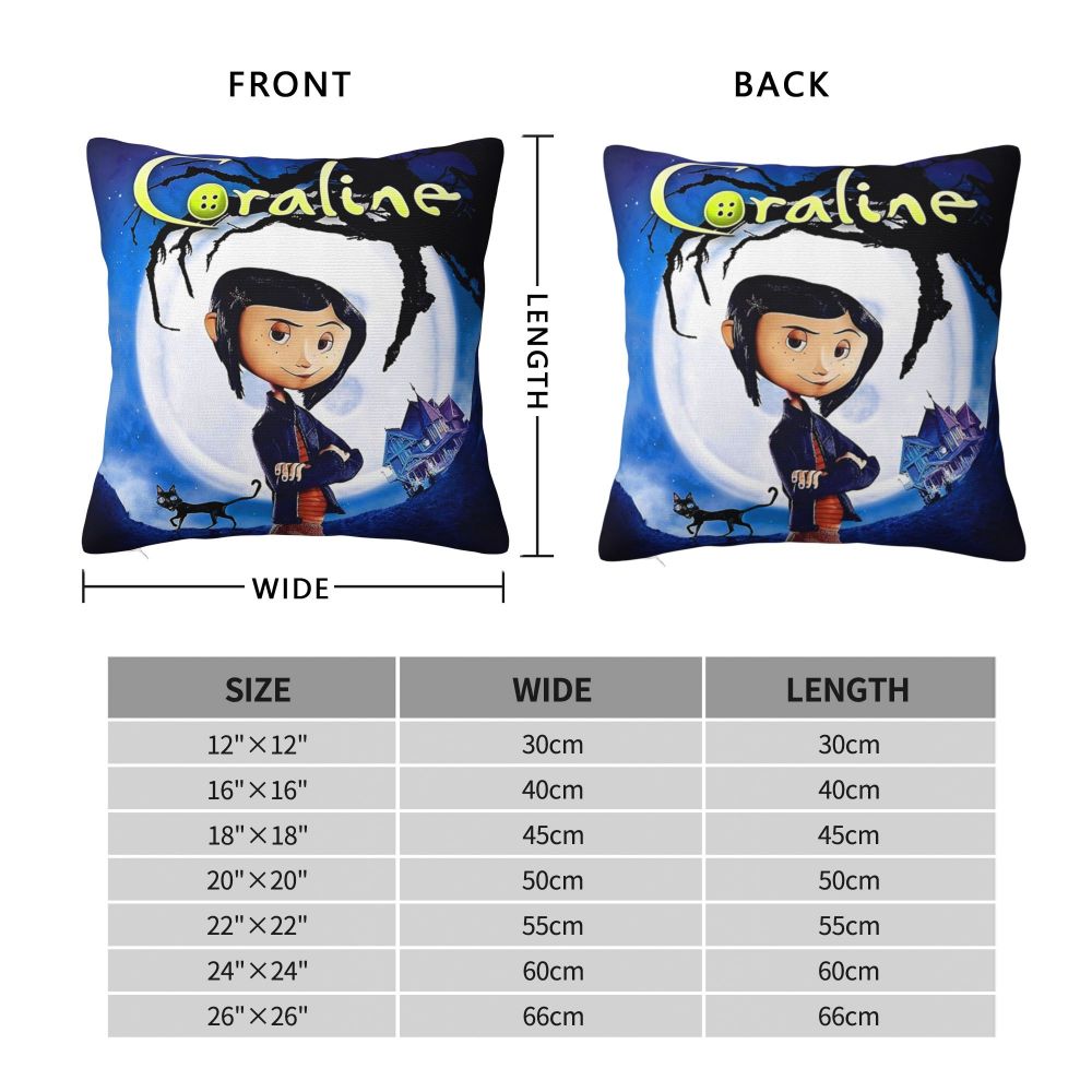 Coraline Horror Movie Cushion Cover