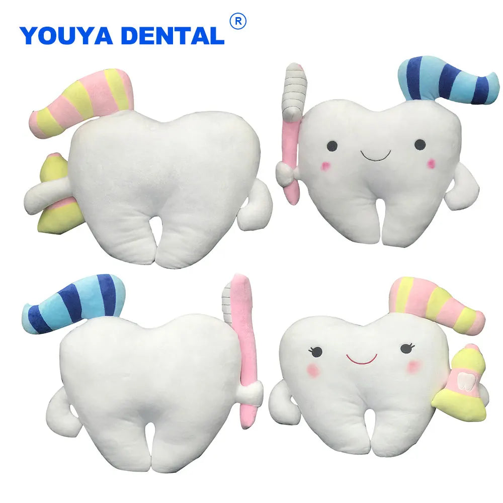 Dental Cute Tooth Shape Sofa Cushion Pillow Tooth Brushing Demo Teaching Model For Girls Children Kids Dentist Decorative Gift