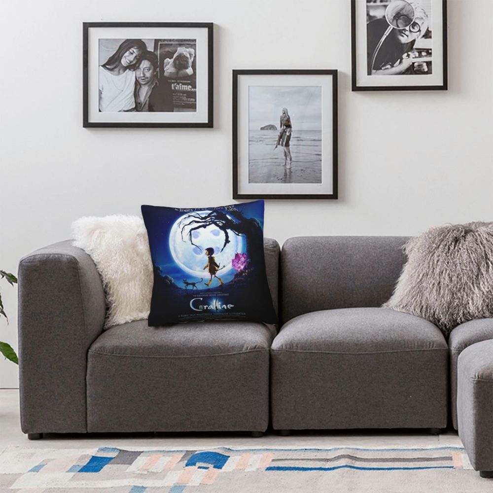 Coraline Horror Movie Cushion Cover