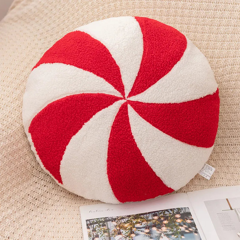 New Christmas Pillow Plush Plush Toys Christmas Snowhouse Candy Cushion Creative Snowflakes Flower Wreath Decoration Gift