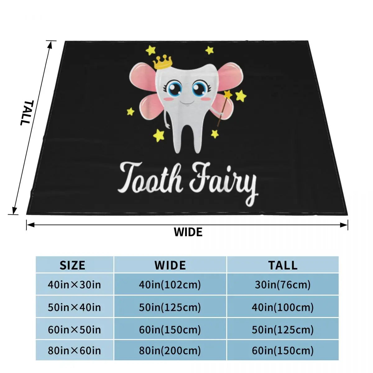 Awesome Tooth Fairy Funny Halloween Costume Gift Dentist Girl Youth Street Style Geek Throw Blanket