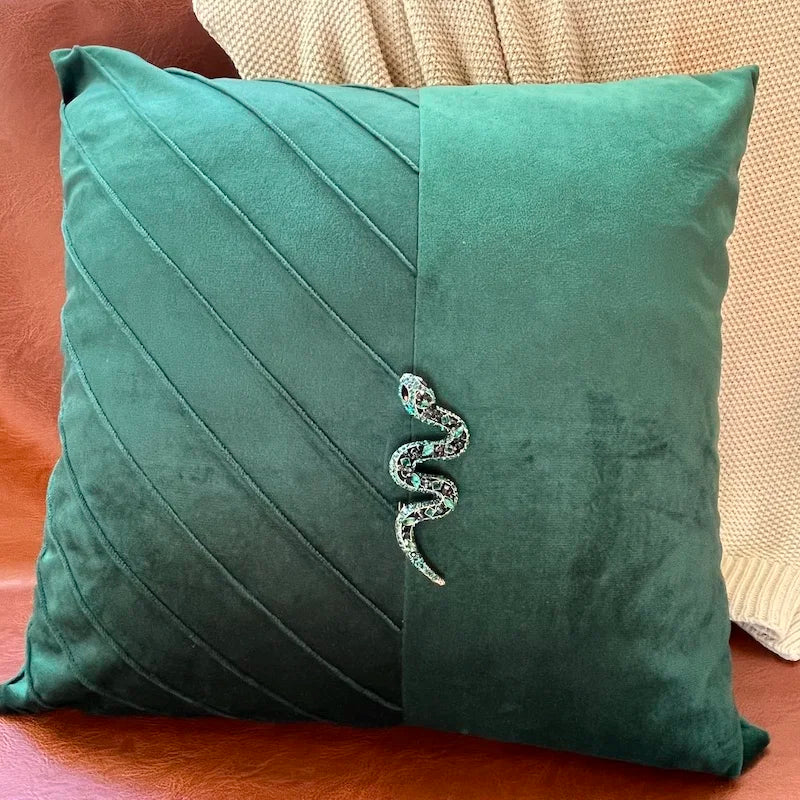 Luxury Velvet Snake Horse Pillow Cover