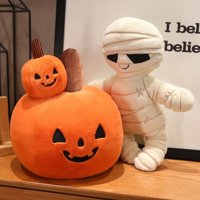 Halloween Plush Pumpkin & Mummy