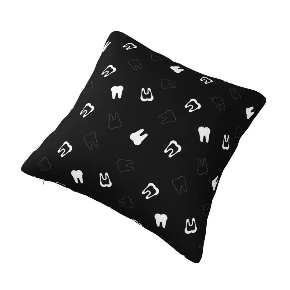 Custom Kawaii Tooth Fairy Pattern Teeth Pillow Case Care Dental Health Chair Cushion Cover Square Pillowcase