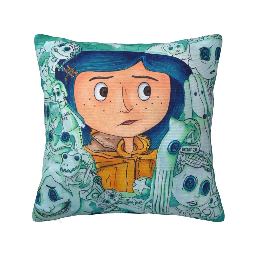 Coraline Horror Movie Cushion Cover