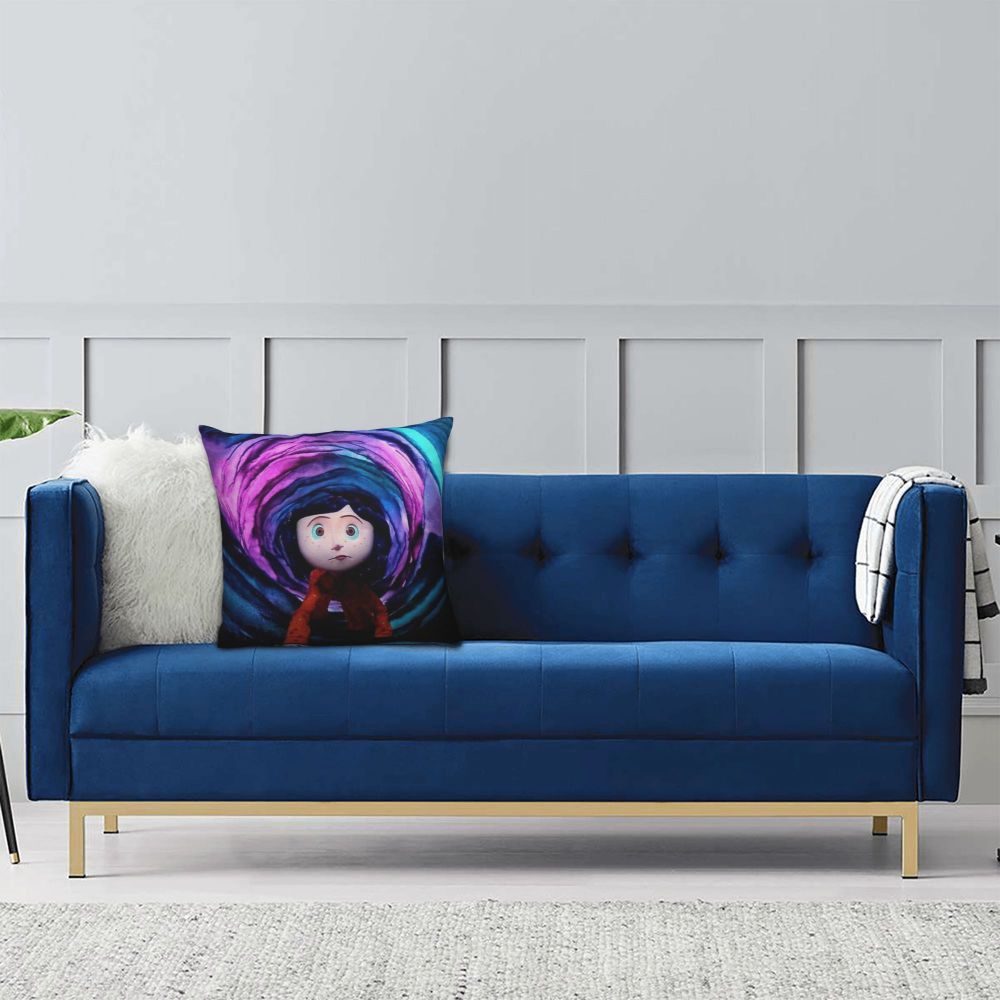 Coraline Horror Movie Cushion Cover