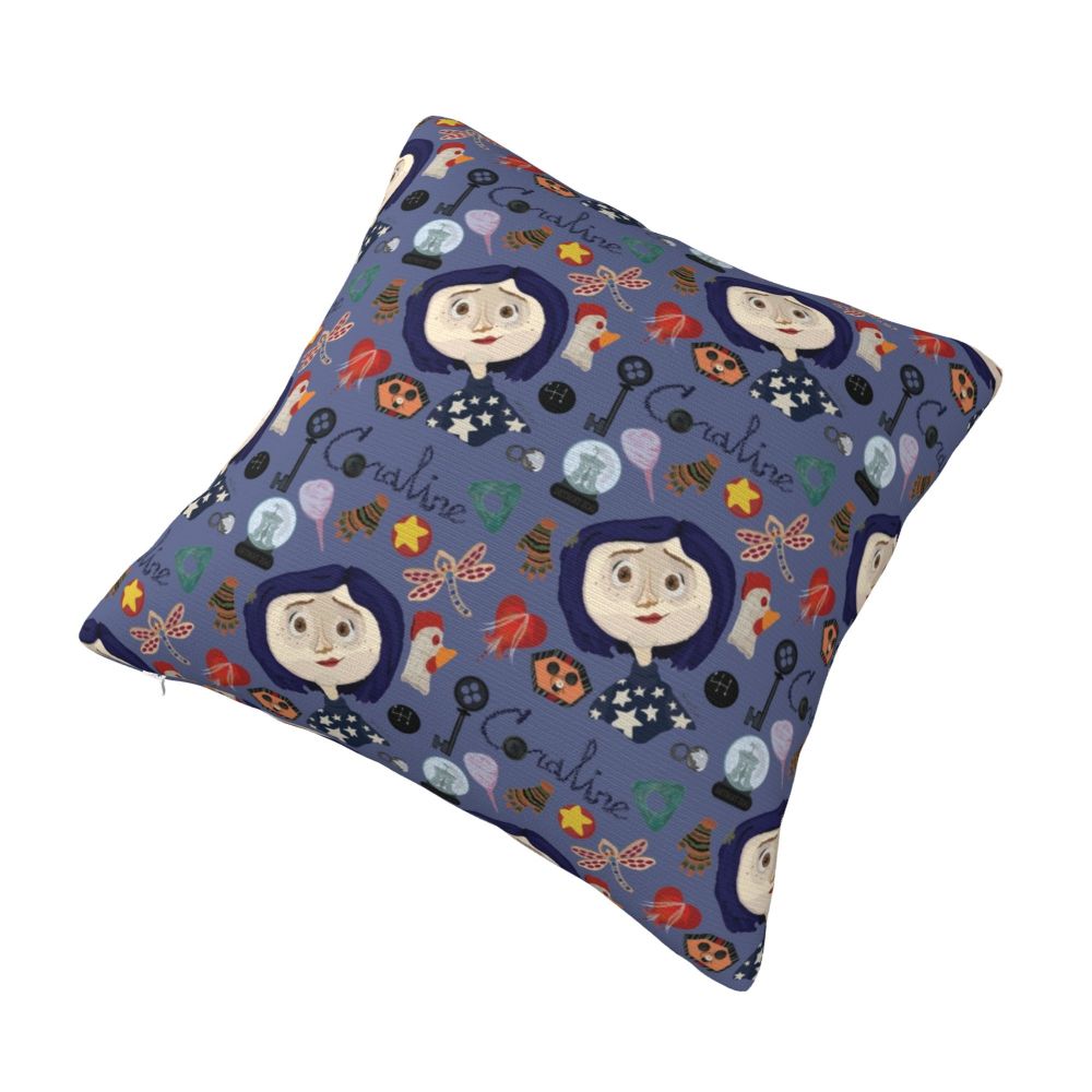 Coraline Horror Movie Cushion Cover