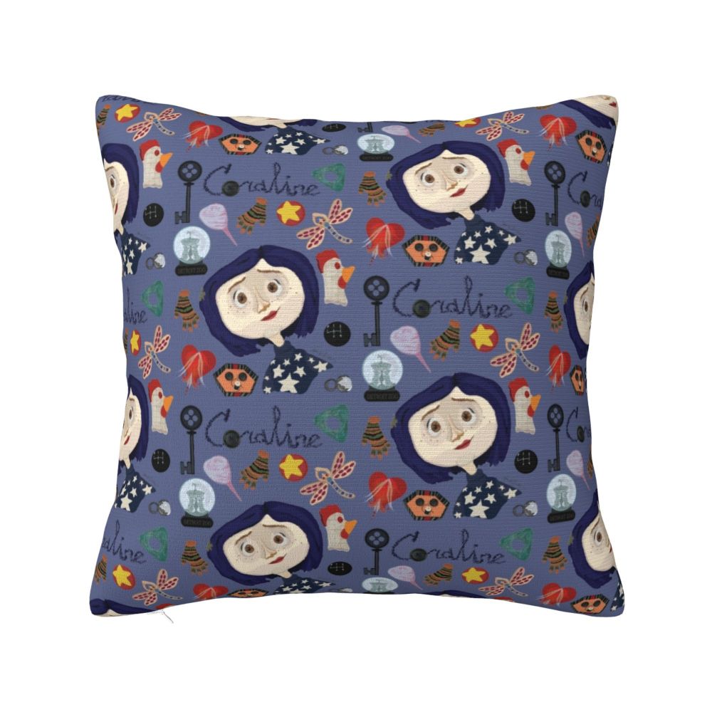 Coraline Horror Movie Cushion Cover