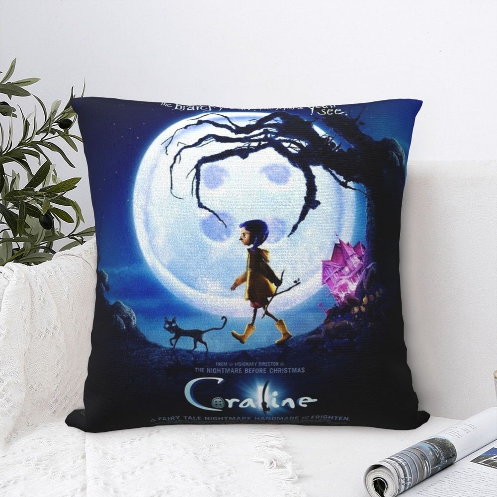 Coraline Horror Movie Cushion Cover