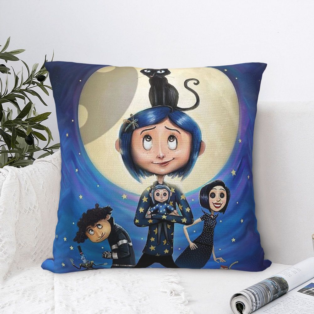 Coraline Horror Movie Cushion Cover