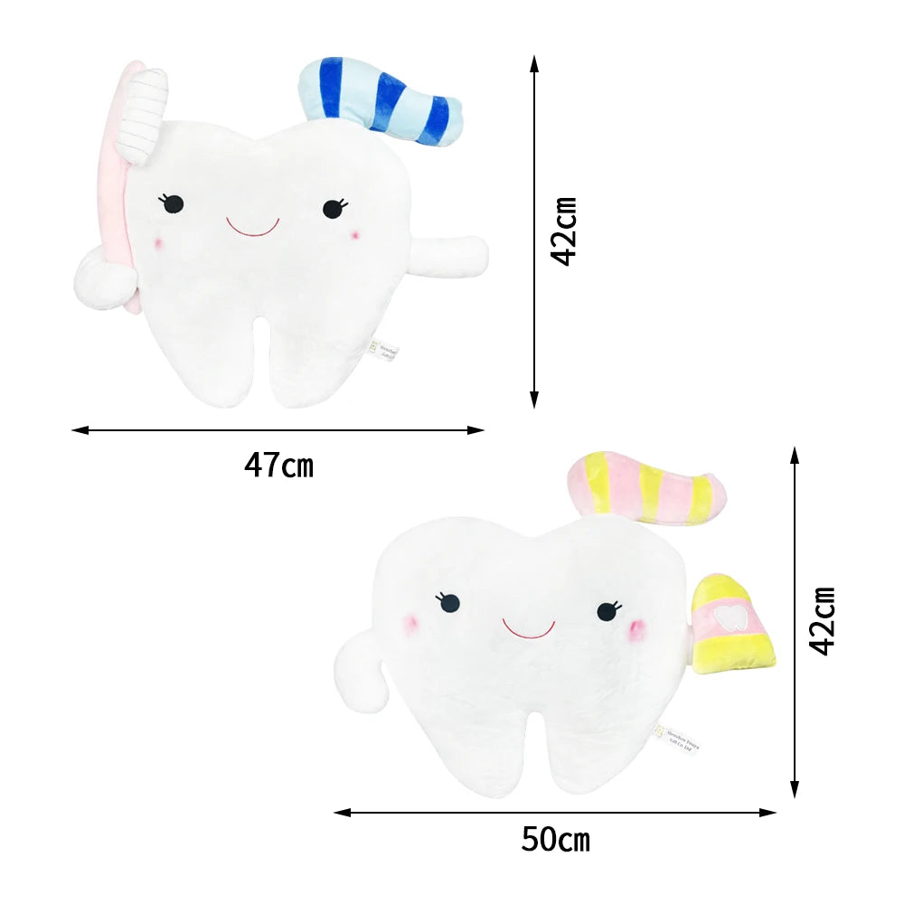 Dental Cute Tooth Shape Sofa Cushion Pillow Tooth Brushing Demo Teaching Model For Girls Children Kids Dentist Decorative Gift