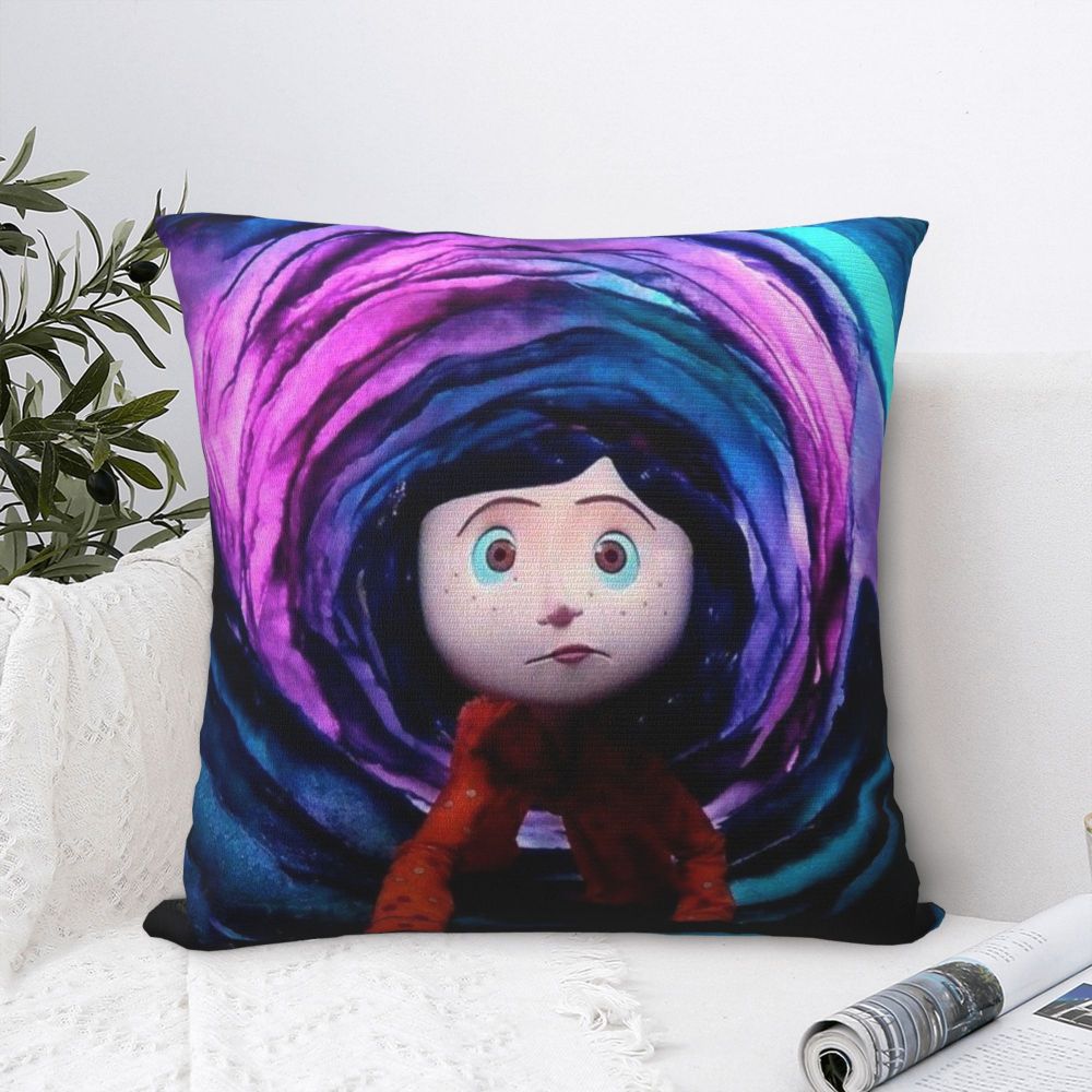 Coraline Horror Movie Cushion Cover