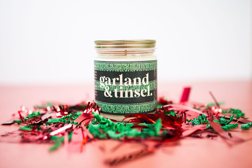 Garland and Tinsel Handmade Holiday Soy Candle 9oz