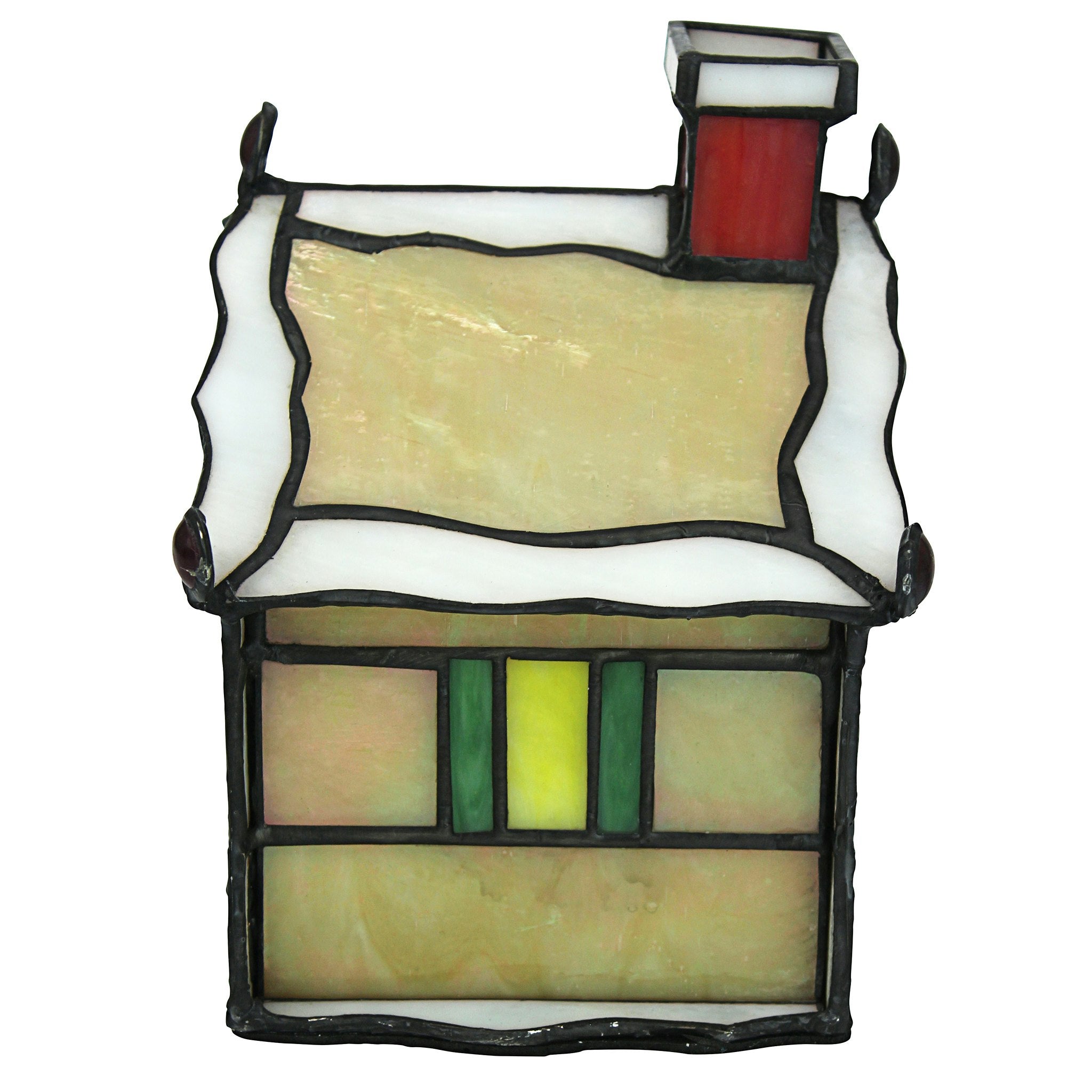 Christmas Gingerbread House Stained Glass Lamp Illuminated Sculpture