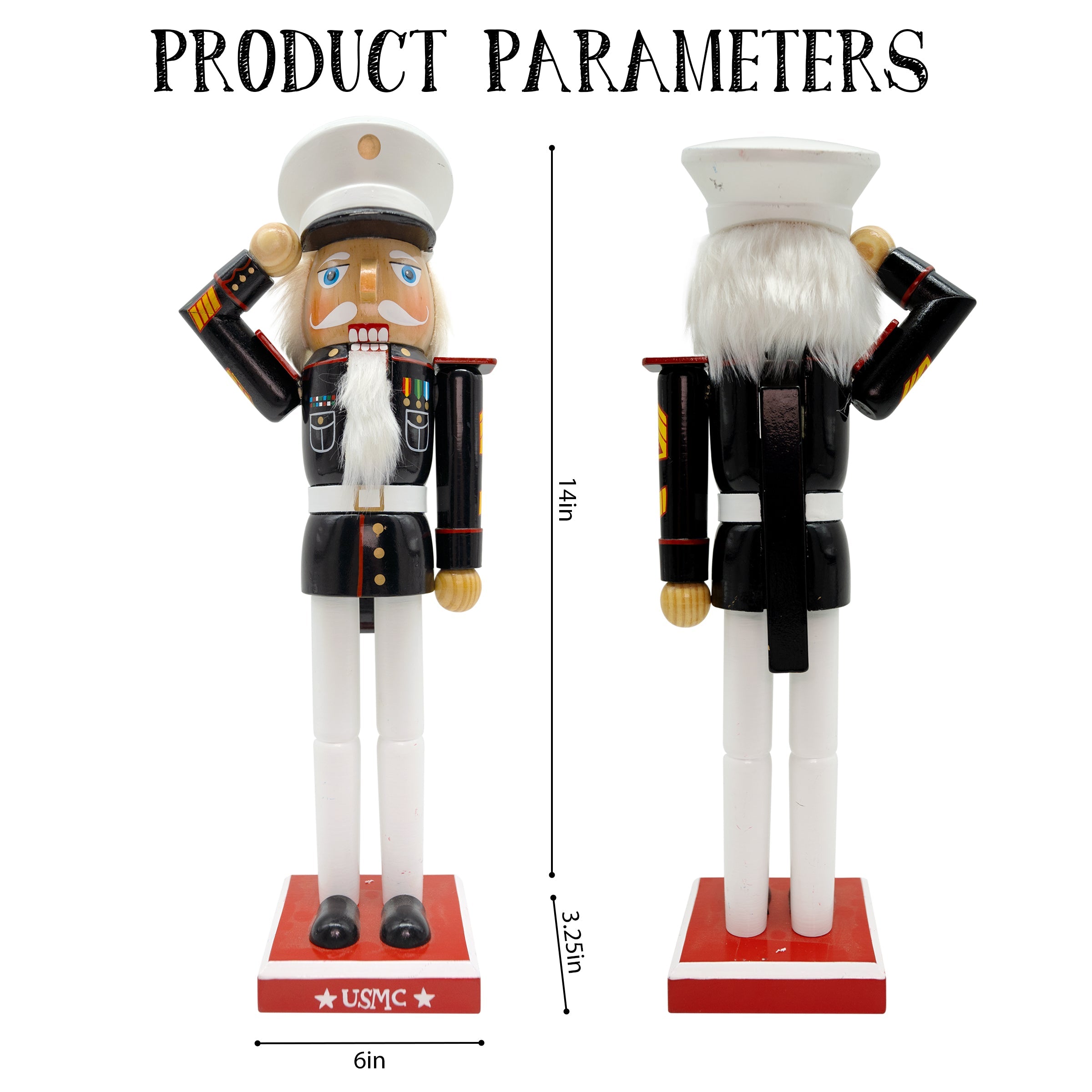 Wooden Nutcrackers Christmas Decoration Figures Home Decor (Marine Corps)