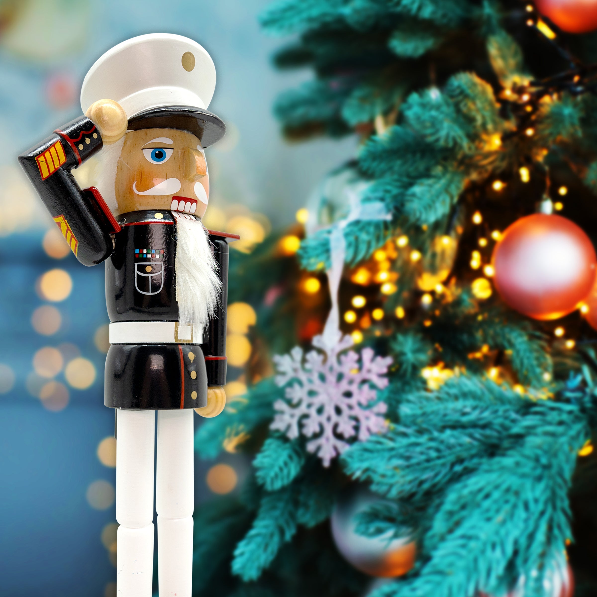 Wooden Nutcrackers Christmas Decoration Figures Home Decor (Marine Corps)