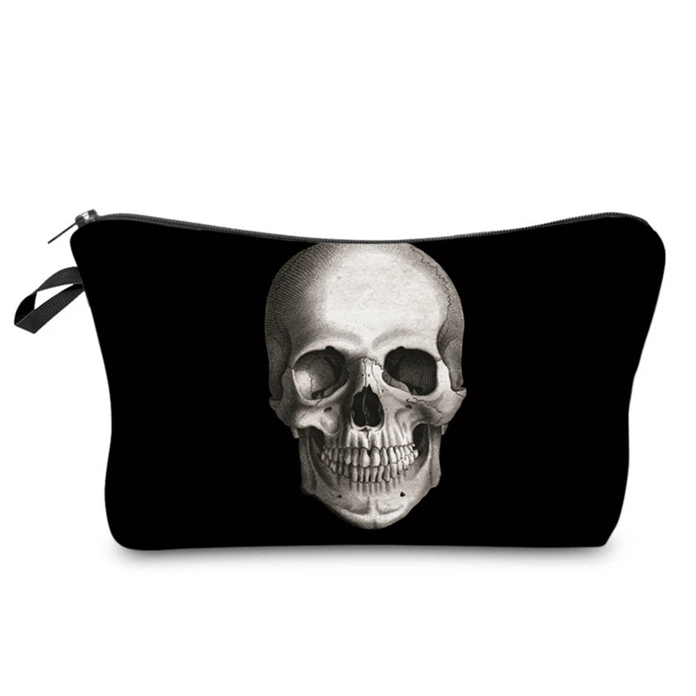 Halloween Skull Printed Cosmetic Bag