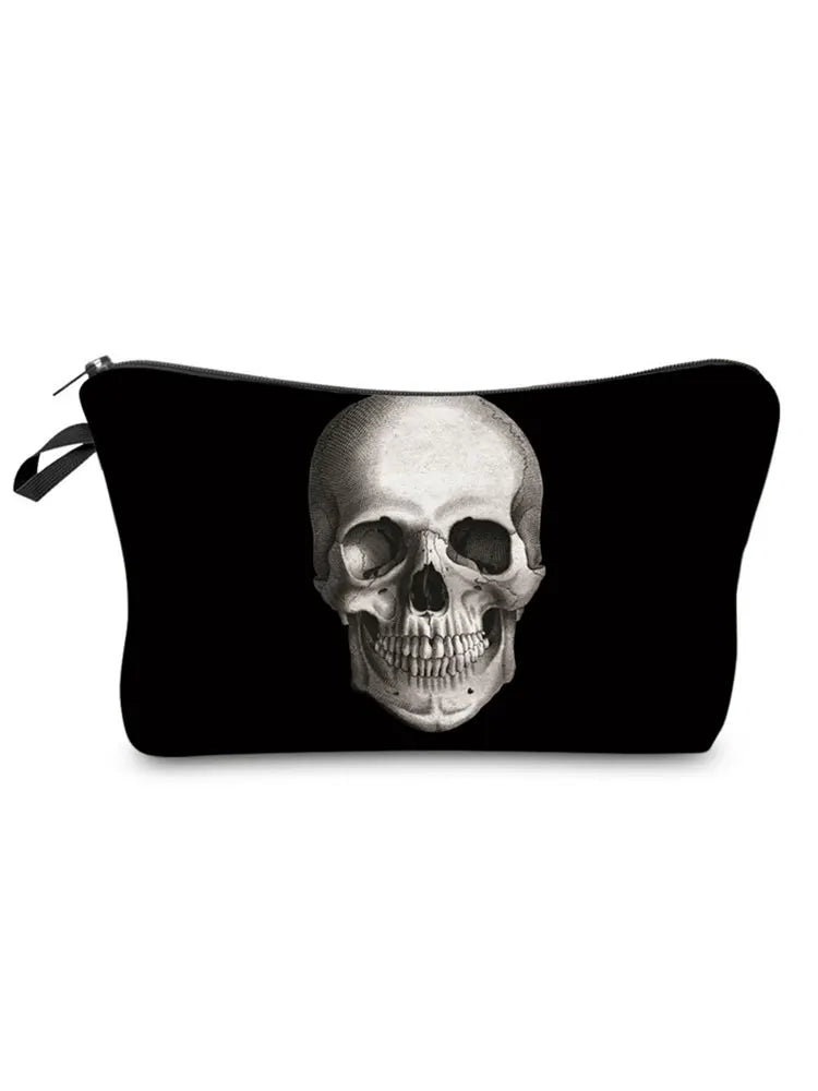 Halloween Skull Printed Cosmetic Bag