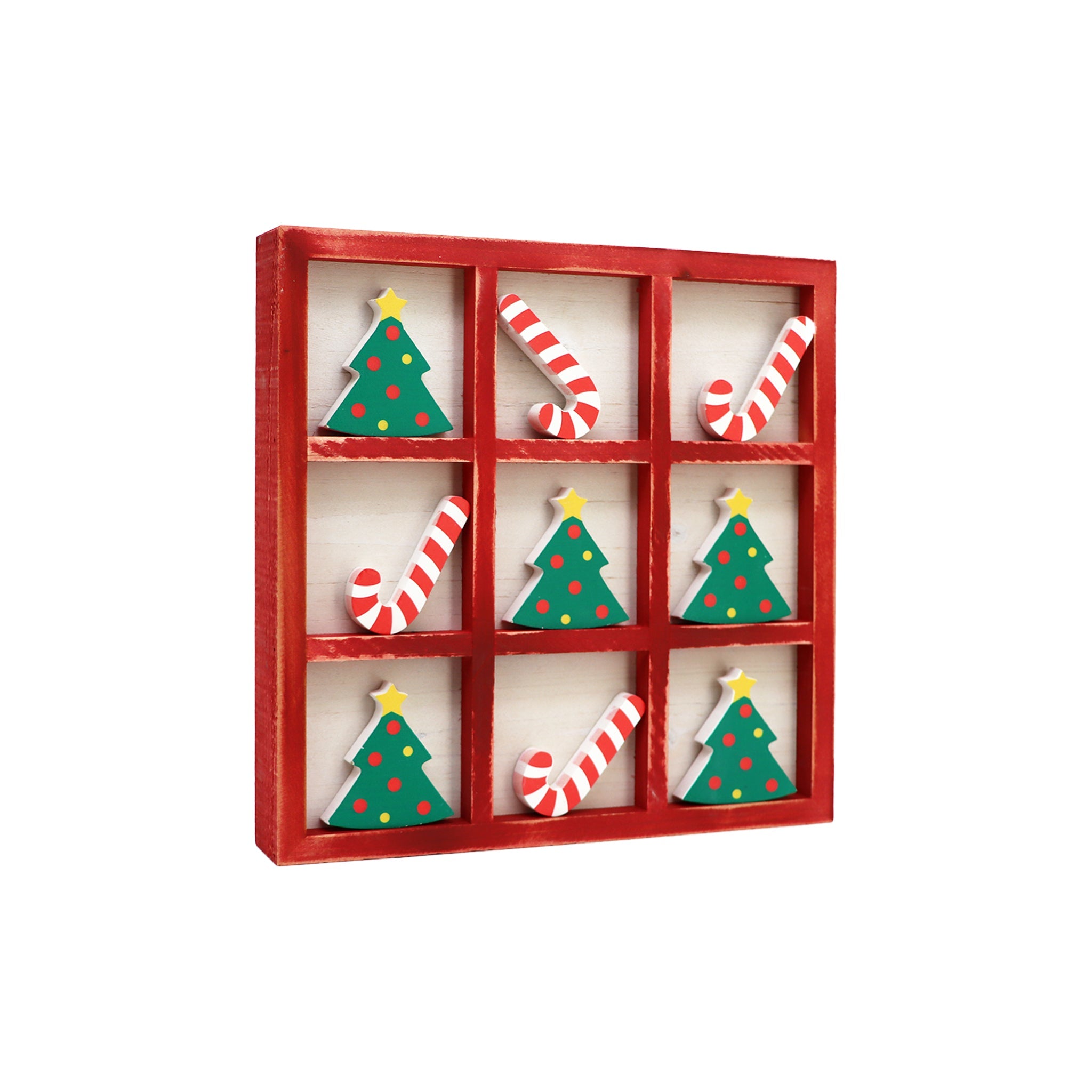 Rustic Wooden Christmas Tic Tac Toe Game