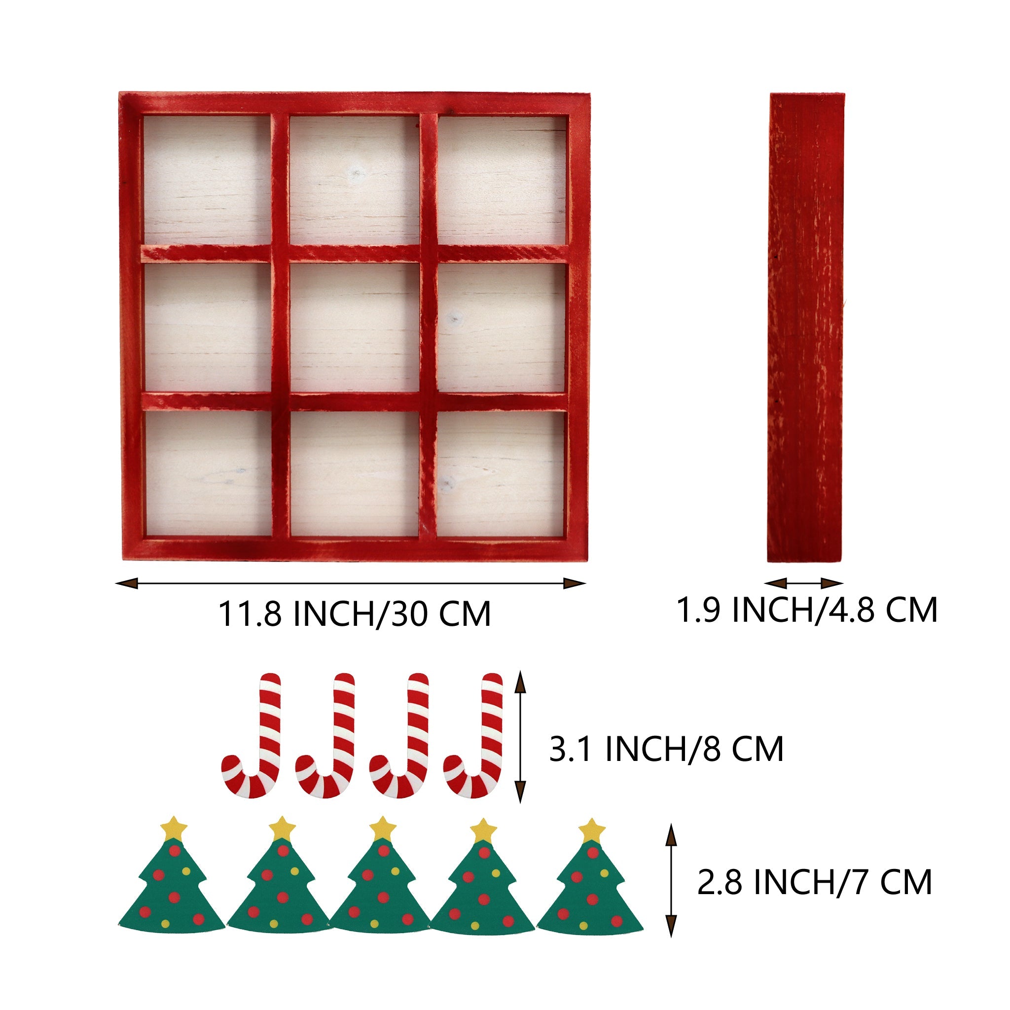 Rustic Wooden Christmas Tic Tac Toe Game