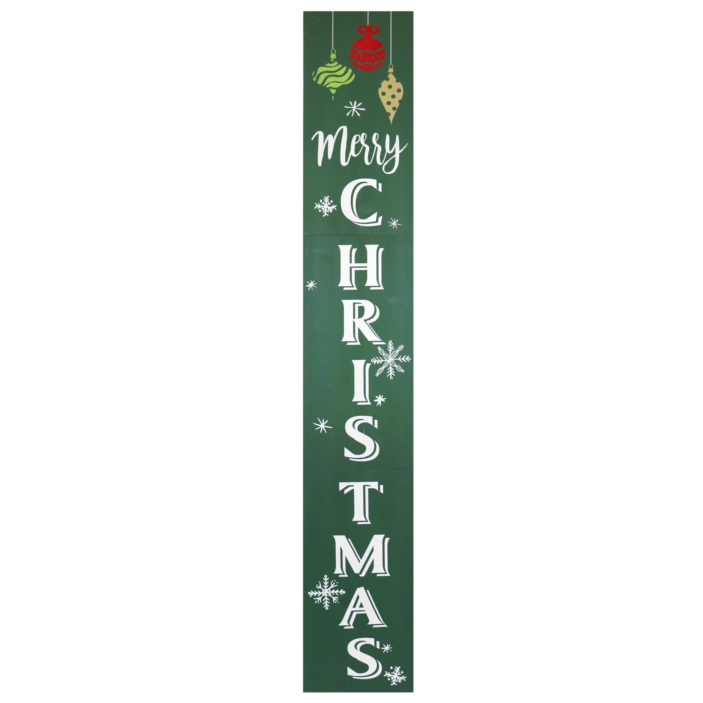 72" Merry Xmas Wood Porch Sign - Green