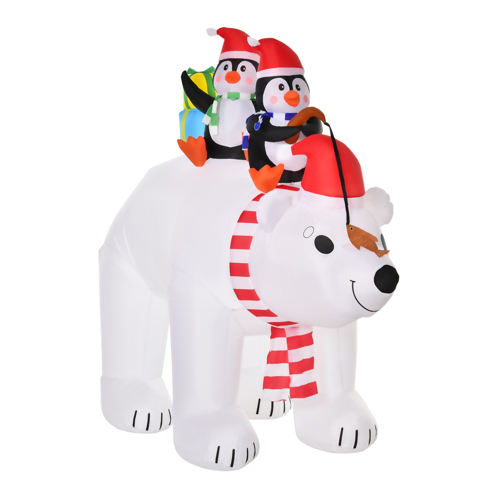 7 ft Polar Bear and Penguins  Inflatable, LED Lighted Outdoor Holiday Blow Up Yard Decoration