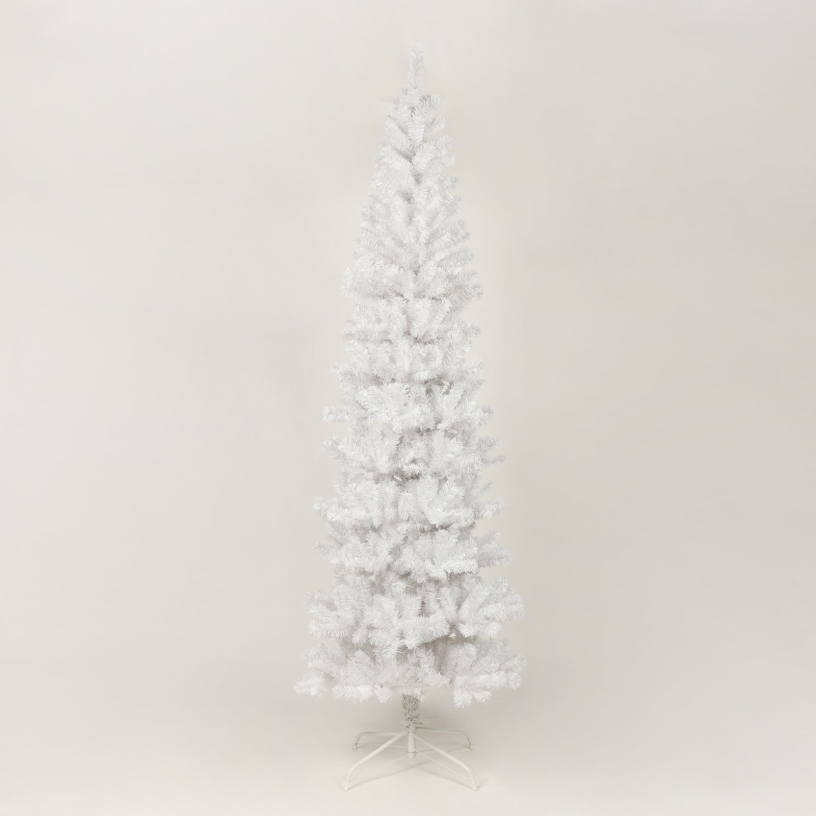 7.5FT White Slim Artificial Christmas Tree  Includes Foldable Metal Stand