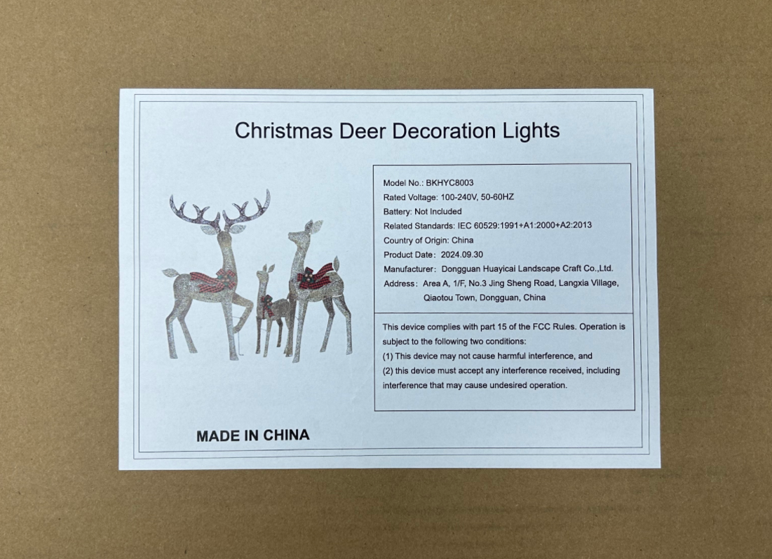 3-Piece Large Lighted Christmas Golden Reindeer Family Set