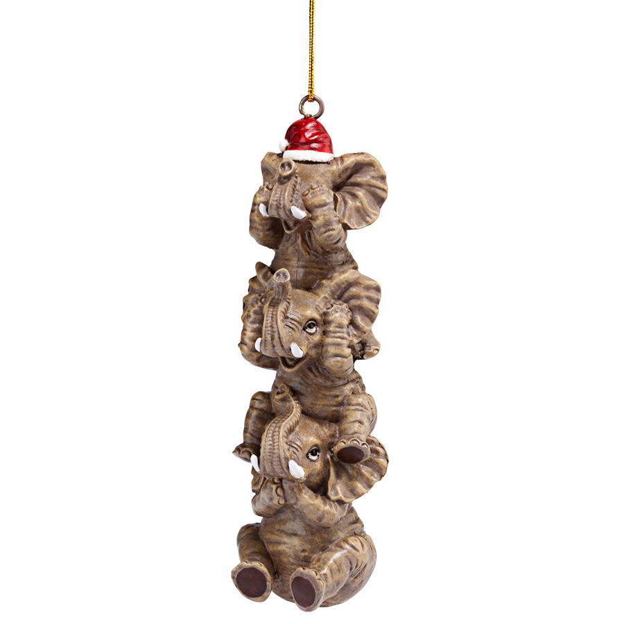 See, Speak, Hear No Evil Elephant Holiday Ornament