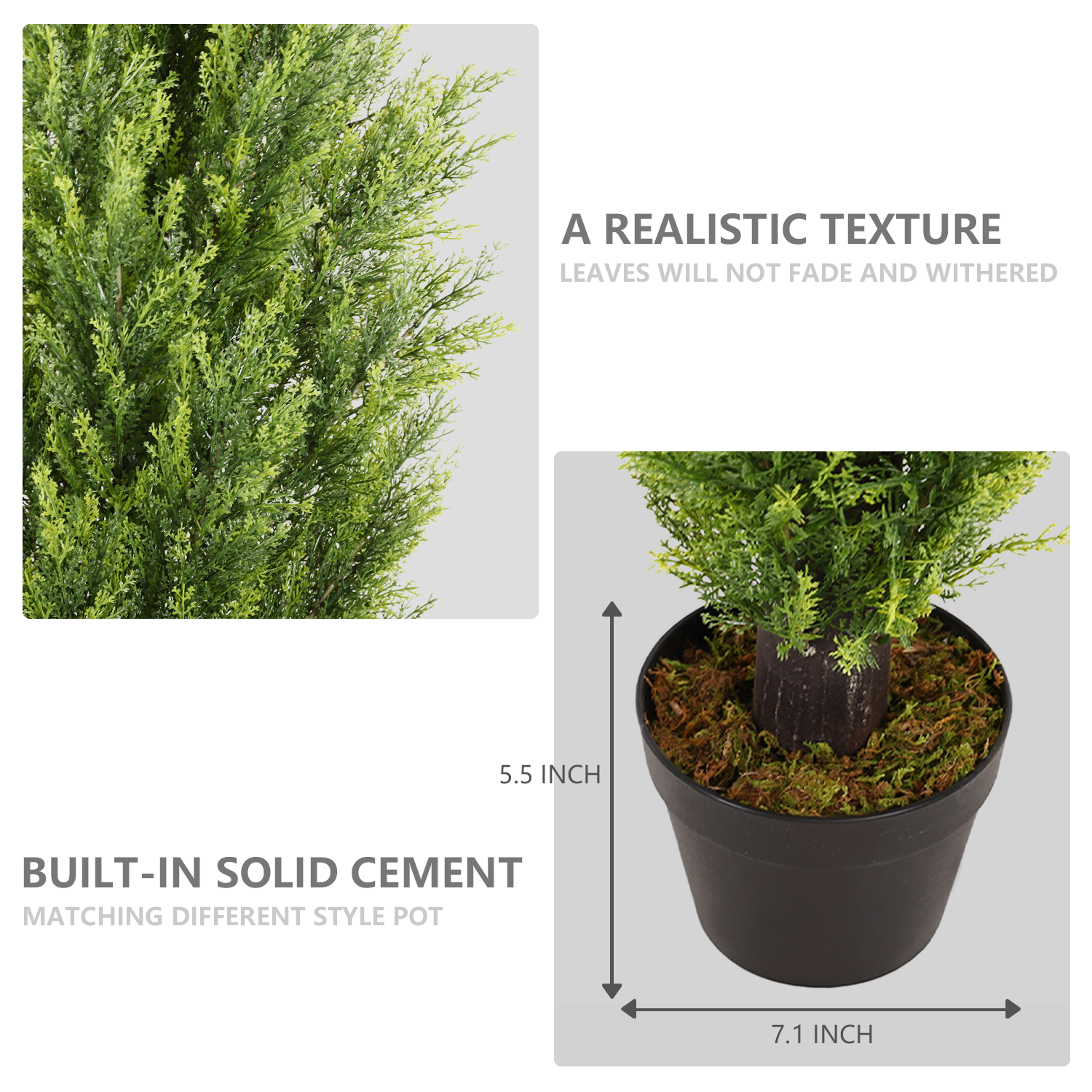 Faux Boxwood Pine Greenery Trees -Cedar Cypress Plants