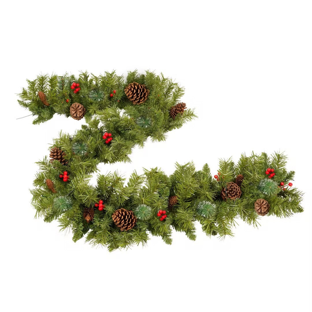 Pre-lit Xmas Tree Artificial Christmas 4-Piece Set,Garland, Wreath and Set of 2