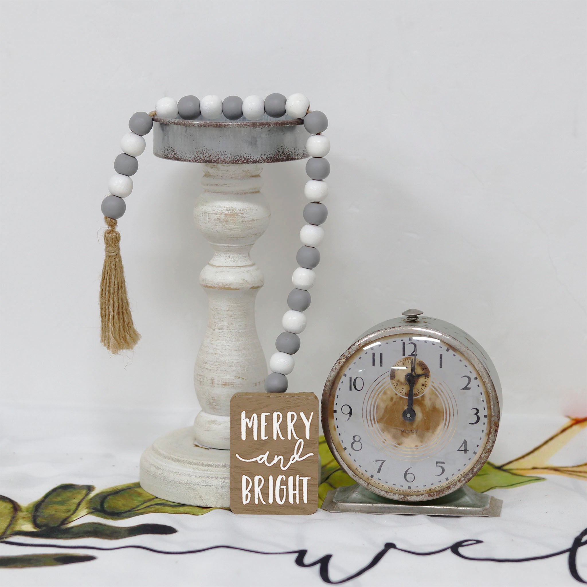 Merry and Bright Farmhouse Beads with Tassel