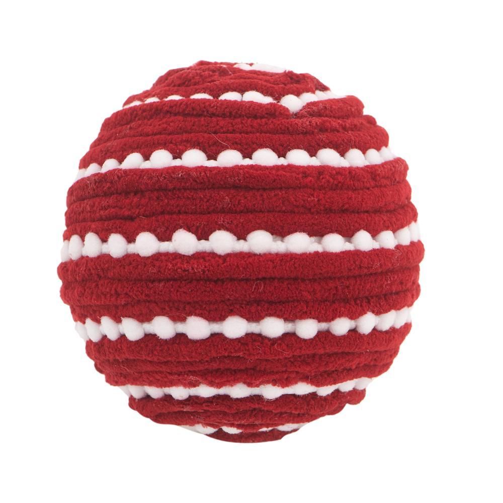 Red With White  Christmas Ball Ornaments,  Set of 12