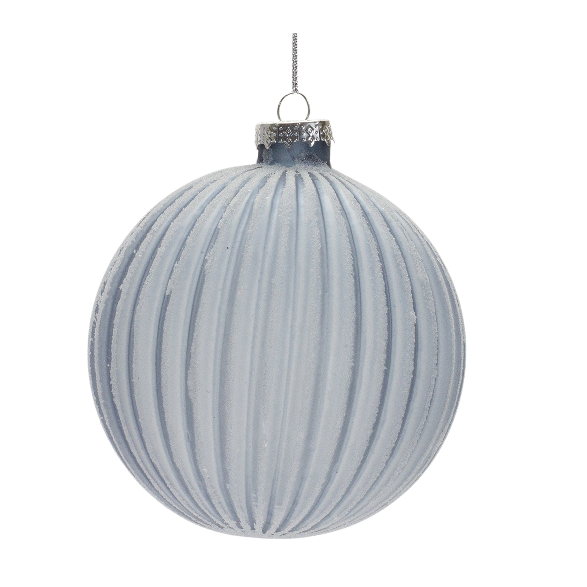 Blue Frosted Glass Ball Ornament (Set of 6)