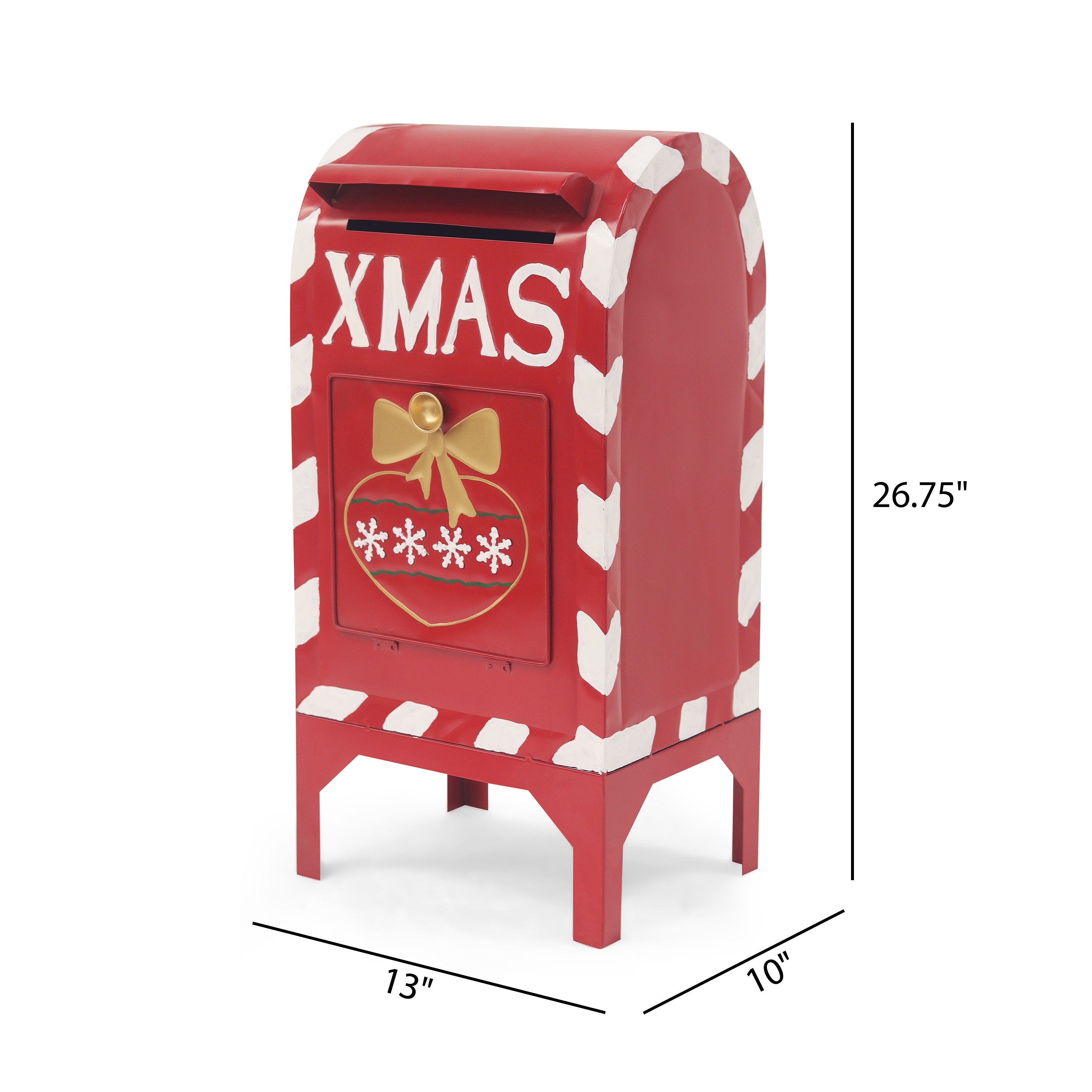 27" Red Iron Christmas Mailbox