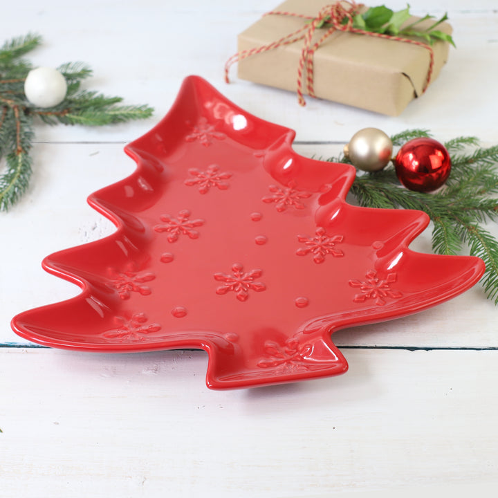 Winterfest Christmas Tree Serving Dish