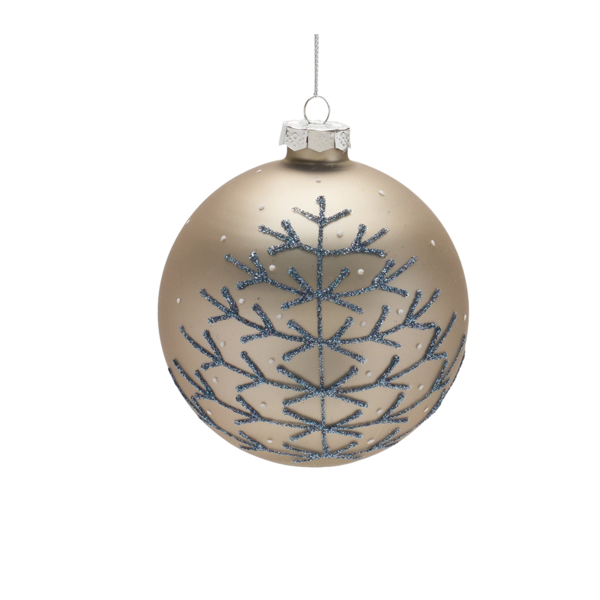 Champagne Glittered Ball Ornament (Set of 6)