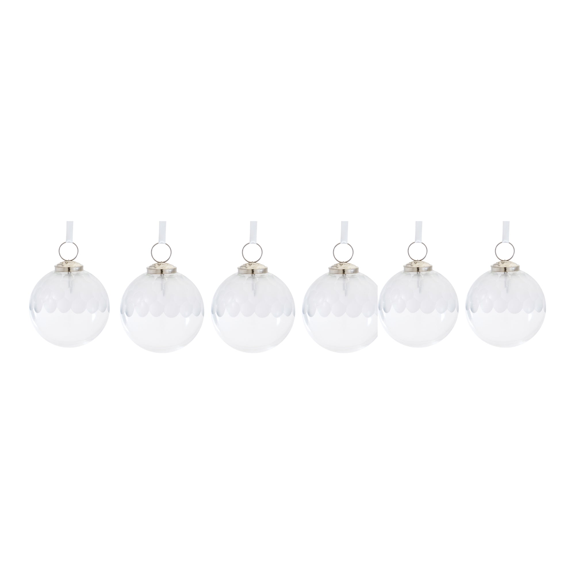 Clear Glass Ball Ornament (Set of 6)