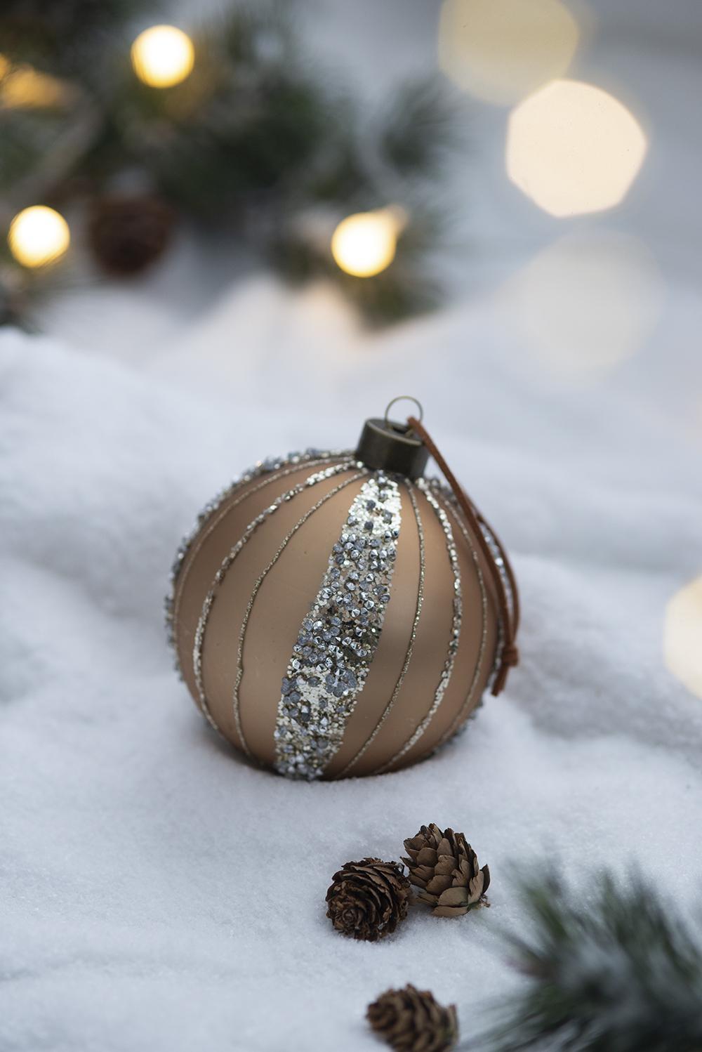 Gold Glass Decorative Hanging Ball Christmas Tree Ornaments - Set of 6