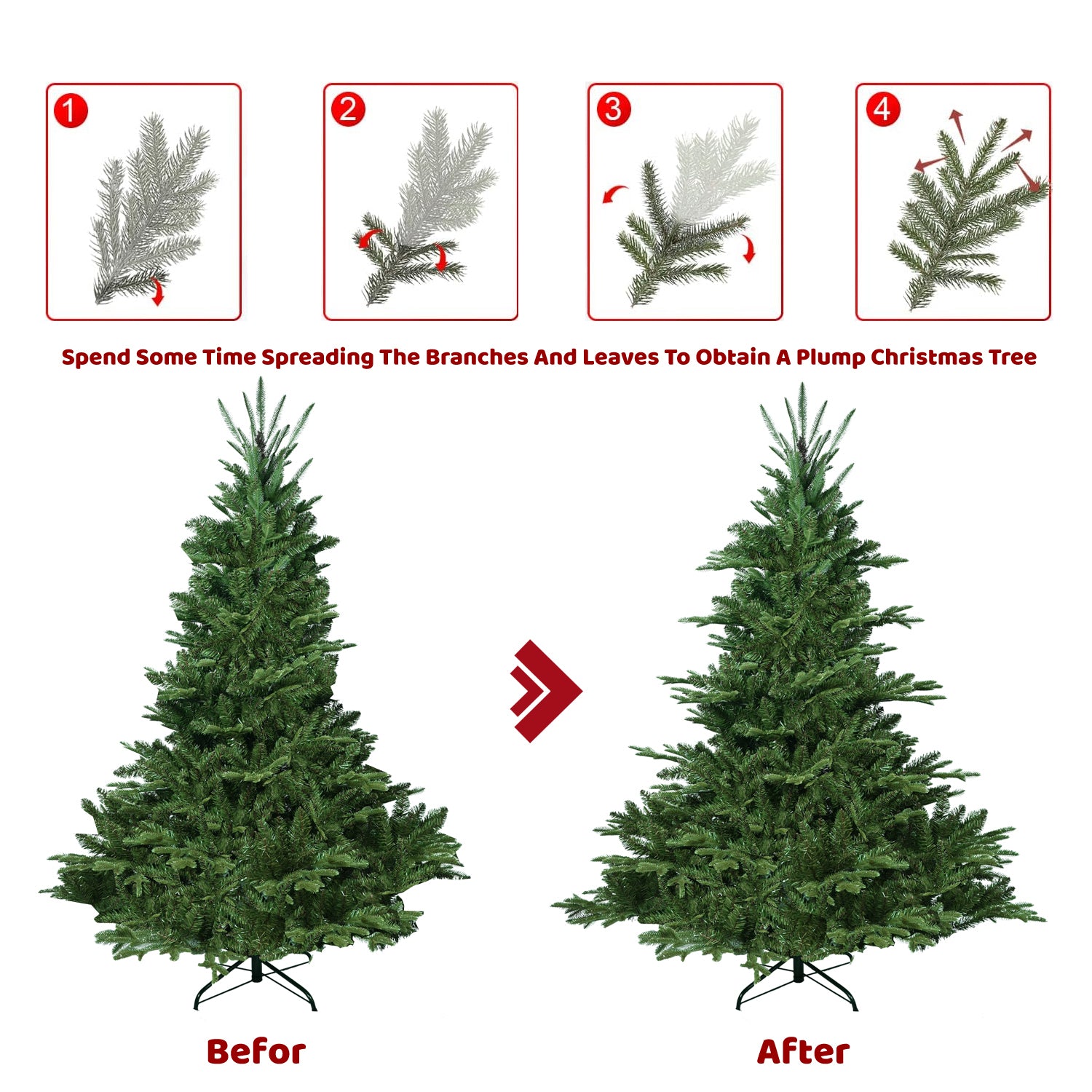 9FT Christmas Tree Simulate Nature Premium Hinged Spruce Artificial Douglas Firs Tree