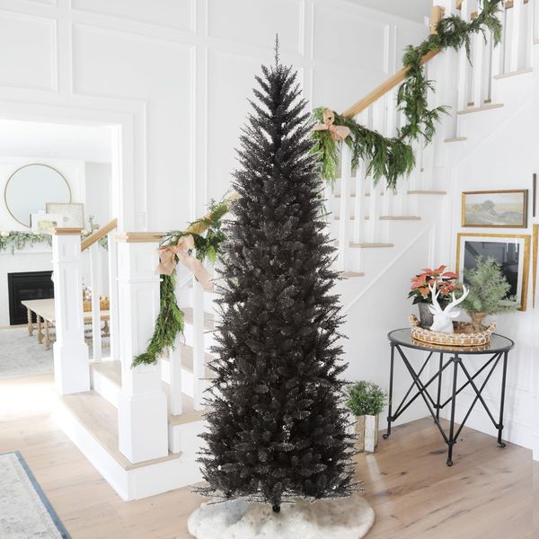 7.5ft Pencil Tinsel Artificial Christmas Tree