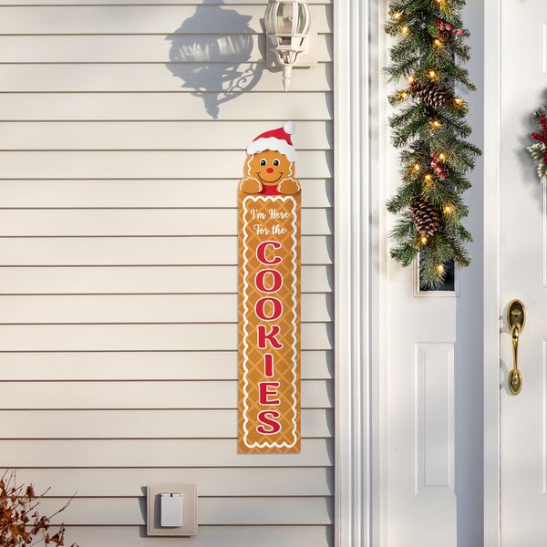 42”H Wood Christmas Gingerbread Man Porch Decor Sign