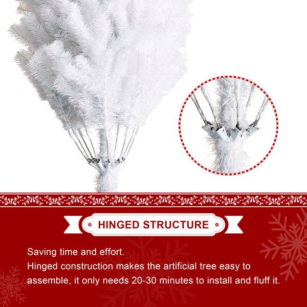 9ft Pencil Tinsel Artificial Christmas Tree with Metal Foldable Stand