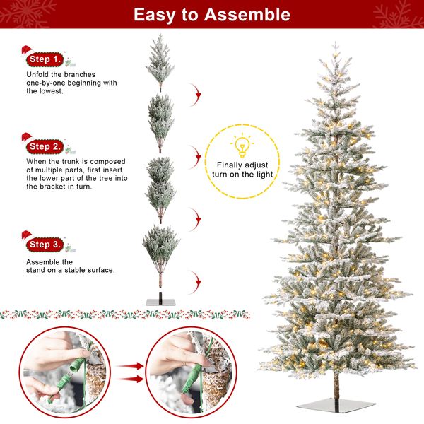 10ft Deluxe Pre-Lit Fir Christmas Tree with 700 Warm White Lights - Three Function