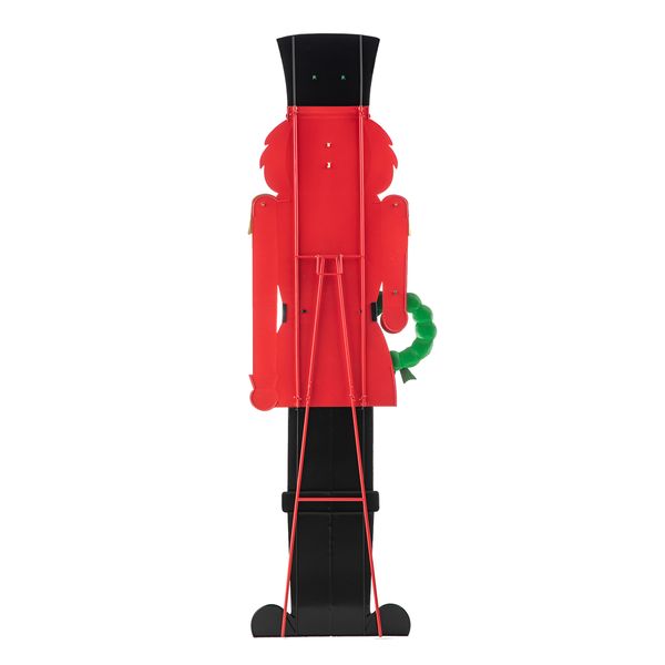 60”H Metal Christmas Soldier Nutcracker Porch Decor with Wreath