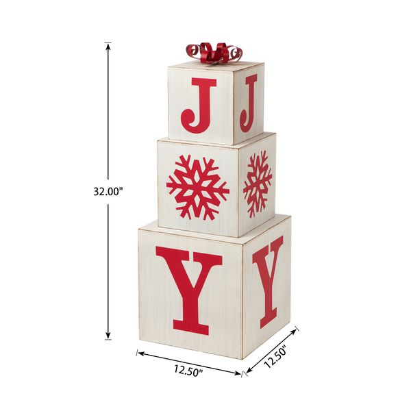 32"H Christmas Wooden Block JOY Porch Sign - 2 colors available