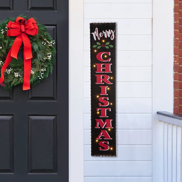 42''H Wooden Lighted "CHRISTMAS" Porch Sign with Timer