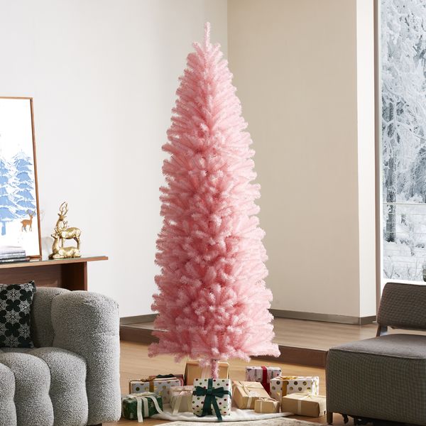 7.5ft Pencil Tinsel Artificial Christmas Tree