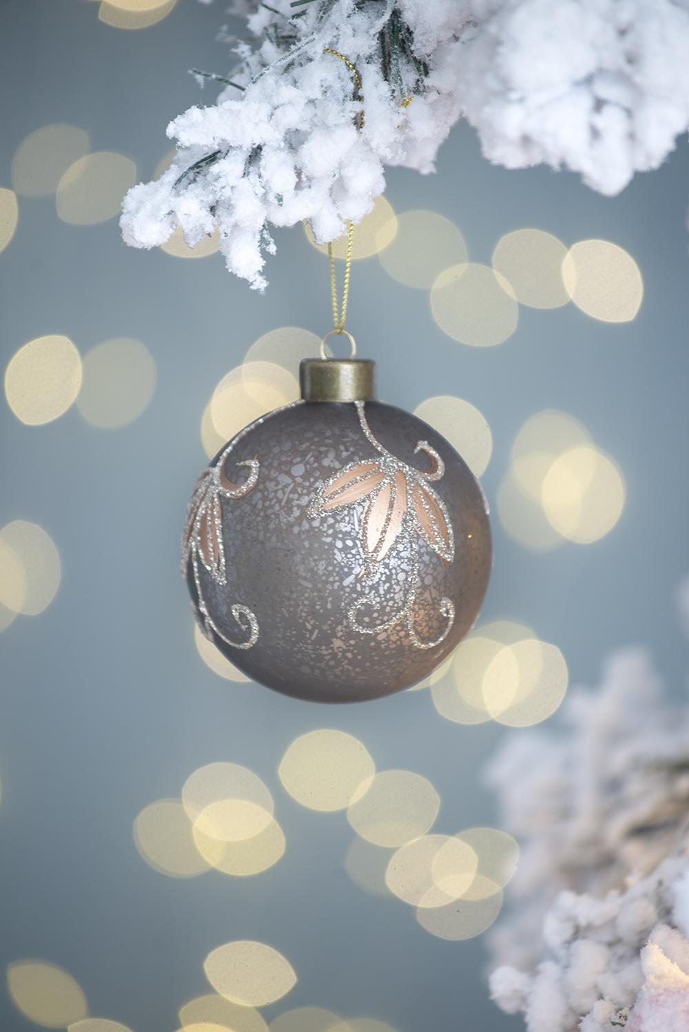 Silver with Gold Christmas Ball Ornaments,  Set of 12