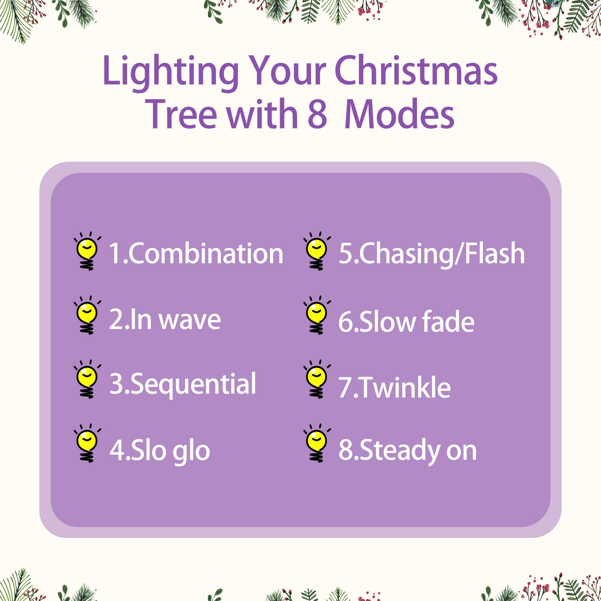 Pre-lit Christmas Artificial Tree 4-Piece Set, Garland, Wreath and Set of 2 Entrance Trees, X-mas with LED Lights, PVC Festival Celebration Set, Purple